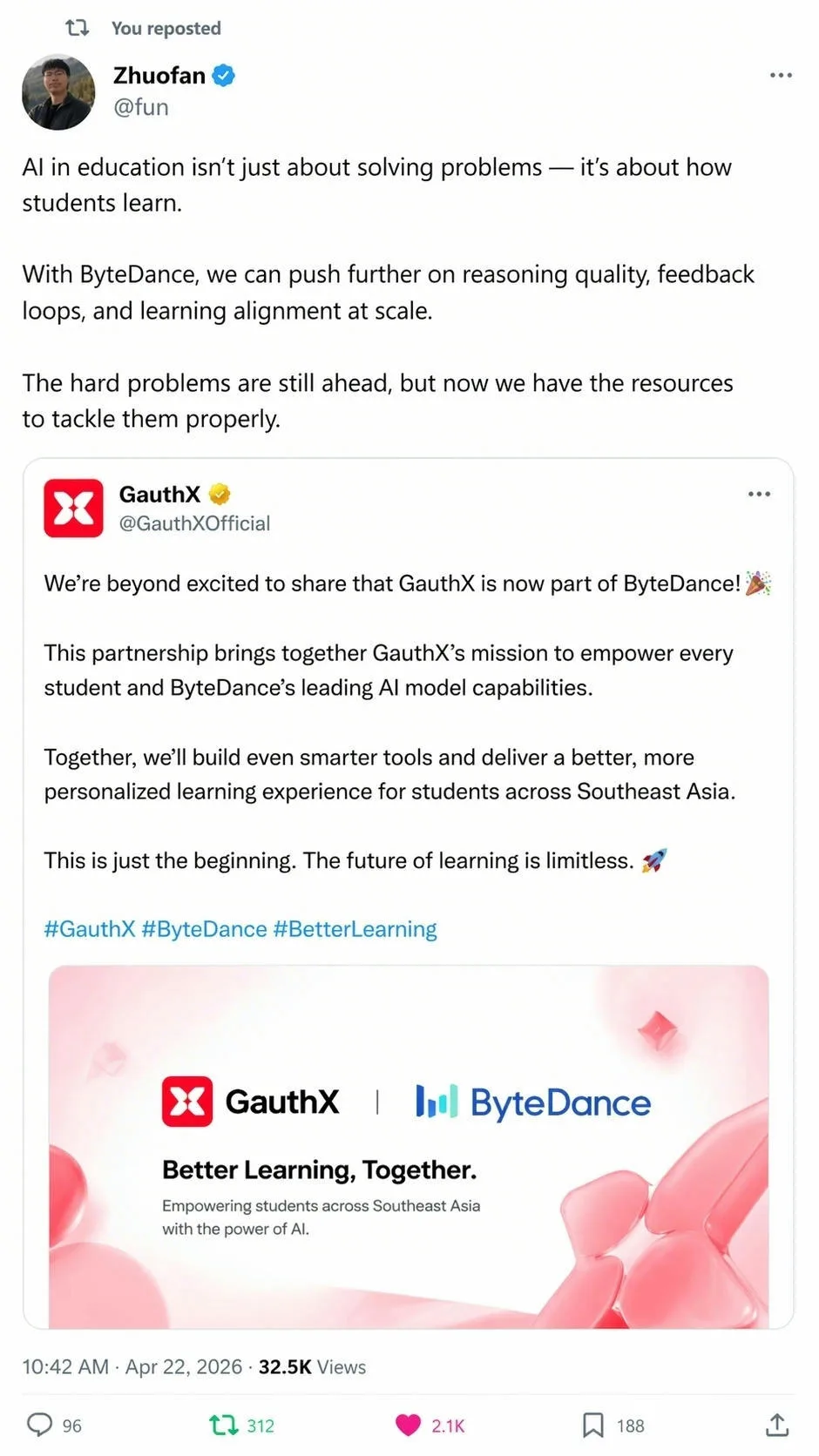 CAIO post about reasoning quality and feedback loops after the acquisition